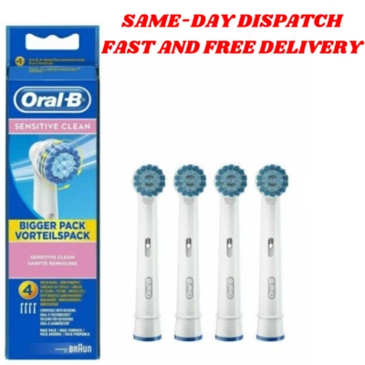 Oral-B Sensitive Clean Electric Toothbrush Replacement Brush Heads | 4 HEADS