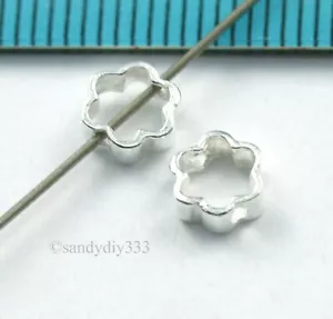 10x HELLER STERLINGSILBER BLUME RING RAHMEN SCHIEBER SPACER PERLE 5,6 mm #1076 - Bild 1 von 2