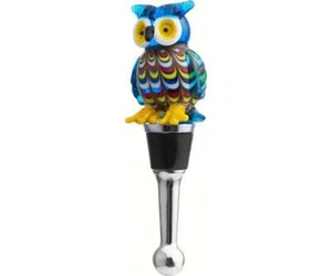 Tapón de botella de vino de vidrio soplado pájaro búho veneciano - Imagen 1 de 1