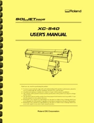 Roland Soljet Pro III XC540 Printer Cutter OWNER'S MANUAL - Image 1 of 4