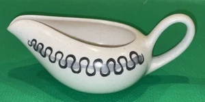 1950s Metlox Poppy Trail Aztec Creamer Sauce Pitcher Organic Gray Black - Picture 1 of 9