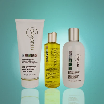 Terramar Hair Care Special Offer: Shampoo, Intensive Mask & Hair Oil with Argan