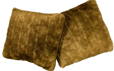 Almohada decorativa suave a rayas de canal de piel de zorro sintética 16 x 16 Foto 1 de 4