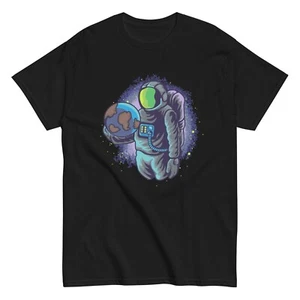 Astronaut Hope for Better Earth Men's T-Shirt Earth Day Cotton Tee - Picture 1 of 8
