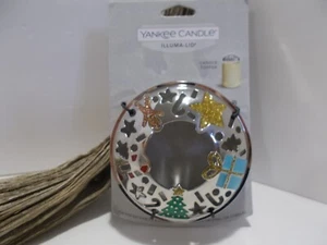 Yankee Candle llluma-Lid Metal Jar Topper Christmas Tree Stars Gingerbread Deco - Picture 1 of 7