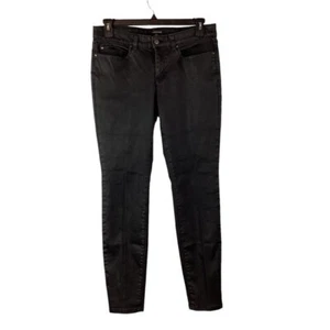 Pantalones de mezclilla ajustados recubiertos de cera Eileen Fisher talla 12 negros - Imagen 1 de 6