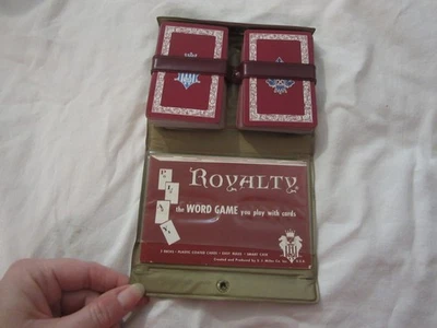 Vintage 1959 Royalty Word Game Playing Cards, Instructions & Case - Image 1 of 3