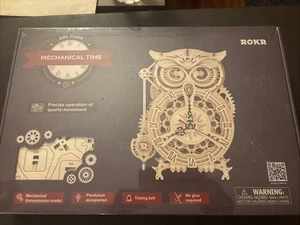 ROKR 3D Eulenuhr mechanisches Getriebe Puzzle Modellbausätze Jugendliche/Erwachsene 161 Stck. Versiegelt - Bild 1 von 8