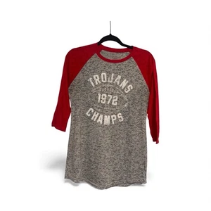 USC Trojans 3/4 Sleeve T Shirt Women's Large Red/ Gray - Picture 1 of 6