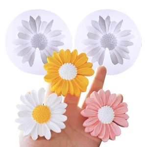 2PCS Daisy Flower Silicone Mold 3D Flower Fondant Chocolate Cake Cupcake Topp... - Picture 1 of 7