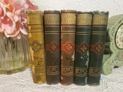 1886 -1897 Gift 4 Her LITTLE WOMEN Victorian Edition 5 Books Louisa May ALCOTT - Image 1 of 4