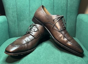 Silvano Sassetti Split Toe Derby Schuhe Braun Leder Handarbeit Italien Herren 11,5 - Bild 1 von 10