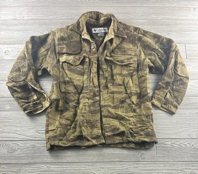 Columbia Button Up Wool Blend Camo Jacket Mens M PHG Outfitter Shacket VTG - Image 1 of 4