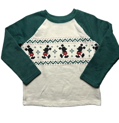Camisa Manga Raglán Térmica Disney Jumping Beans Mickey Mouse Fair Isle Talla 5T Foto 1 de 4