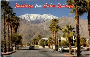 Tarjeta postal vintage X10 del Monte San Jacinto, saludos desde Palm Springs CA - Imagen 1 de 2