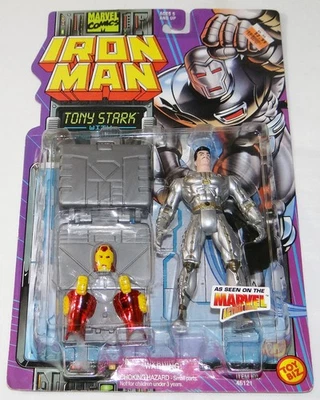ToyBiz Marvel Iron Man 1995 Tony Stark con figura de maleta de armadura *sellada* Foto 1 de 4