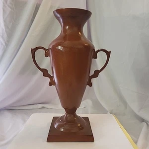 Brown Vase with Decorative Handles ~ 12" Tall - Picture 1 of 13