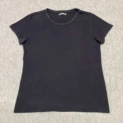 Camisa Reformation Mujer Pequeña Negra Informal Camiseta Manga Corta Camiseta Orgánica Foto 1 de 4