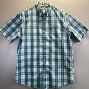 LL Bean Shirt Men Medium Green large-Gangnam Print Wrinkle Resistant Casual - Picture 1 of 12
