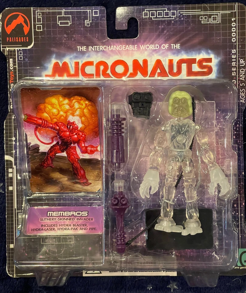 RARO VINTAGE 2002 PALISADES MEMBROS TRANSPARENTES CON CEREBRO BRILLANTE SERIE 1 COMPLETO SIN USAR, EN CAJA Foto 1 de 4