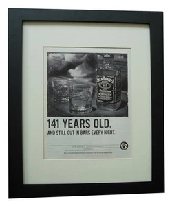 JACK DANIELS+141 Years+POSTER+AD+VINTAGE FRAMED ORIGINAL 2007+FAST WORLD SHIP - Picture 1 of 8