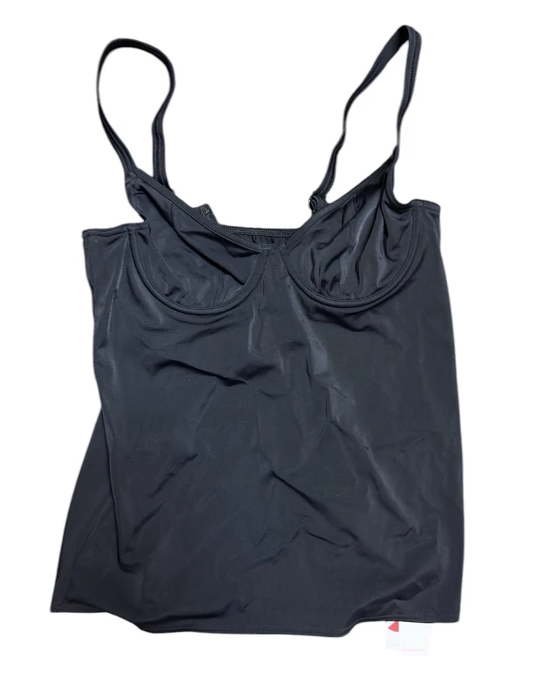 Camiseta de baño Tankini Freya NEGRO SÓLIDO Jewel Cove sin relleno, EE. UU. 34DD, UK 34DD Foto 1 de 1