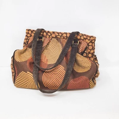 Bolso Proyecto Tejido Offhand Designs Marcella - Círculos Retro Marrón y Naranja Foto 1 de 2