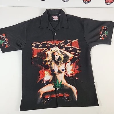 Camisa vintage 2003 Pantera Hesher Dream Club com botões por Dragonfly média  - Imagem 1 de 4