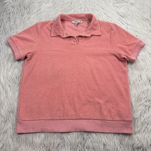 Toad & Co Women's S Pink Eventide Terry Cloth Polo Shirt Resort Beach Vacation - Picture 1 of 6