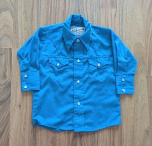 Vintage Rockmount Ranch Wear Boys Sz 12-16 Mo. Pearl Snap Cowboy Western Shirt - Picture 1 of 10