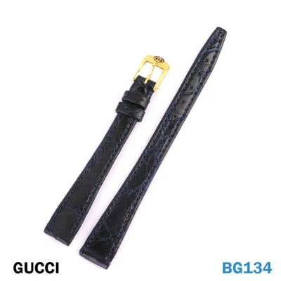 6000L Gucci Original Dark Blue Leather Band 12MM, With 8mm Gucci Buckle. #BG134# - Image 1 of 4