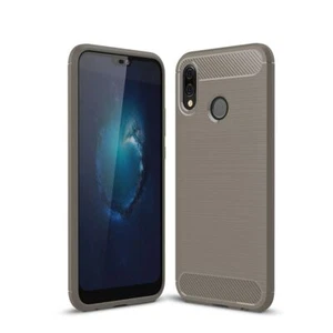 Etui Komórka Ochrona do Huawei P20 Lite Case Cover Bumper Wygląd włókna węglowego Etui Szare - Zdjęcie 1 z 7