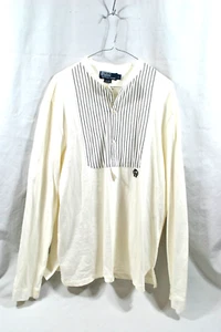 Polo Ralph Lauren Sea Captain Bib Tuxedo Henley Long Sleeve Ivory Shirt, Men's L - Picture 1 of 8