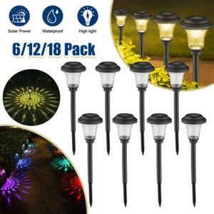 18 Pack Solar Garden Lights Outdoor Landscape LED Light Pathway Yard Waterproof - Picture 1 of 17