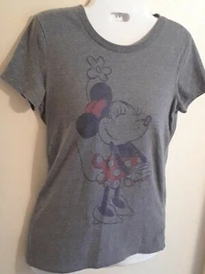 Old Navy Collectibles Juniors XS Disney Minnie Mouse Gray Red T-Shirt EUC - Picture 1 of 5