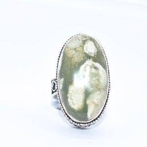 Black Opal Gemstone Handmade 925 Silver Jewelry Riing Size -8 A-1