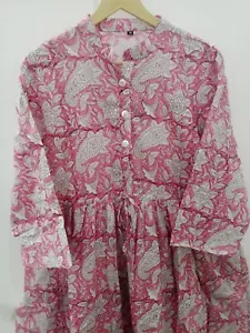 Kaftanblockdruck, Kaftankleid, Kaftan für Damen, Robe, Boho Kaftan, indischer Kaftan - Bild 1 von 7