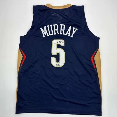 Facsimile Autographed Dejounte Murray New Orleans Blue Jersey Size Men's XL - Image 1 of 4