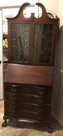 ANTIQUE SECRETARY DESK & CABINET WITH DRAWERS 1949 Cover