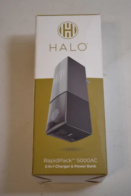 Halo Rapid Pack 5000AC 2合1充电器和移动电源(黑色) — 第 1/4 张图片
