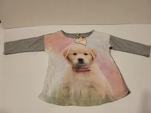 Girls Size Small Gray Shirt with Golden Retriever Puppy Graphic by Speechless - Picture 1 of 6