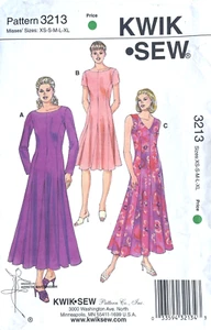 1990's  Kwik Sew Misses' Dress Pattern 3213 Size XS-XL - Bild 1 von 2