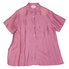 MAX MARA Padded Shoulders Side Vents Womens Blouse Shirt Pink Silk UK 14