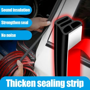 2M 3 Layer Rubber Car Door Seal Strips Weatherstrip Sound Insulation Accessories - Foto 1 di 12