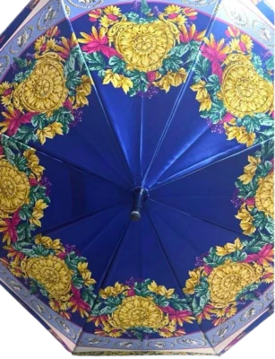 Gianni Versace Paraguas Largo Azul Multicolor Longitud Total 90cm Mujer Accesorio Foto 1 de 4