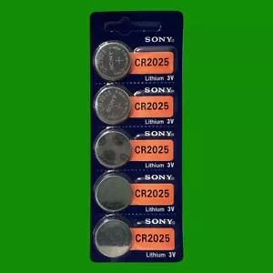 SONY CR2025 LITHIUM 3V BATTERY - 5 Pc - Picture 1 of 1