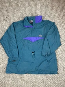 Vintage Sierra Designs Windbreaker Jacket Mens Large Blue Nylon Light 1/4 Zip - Picture 1 of 12