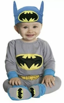 NUEVO DC Super Friends Batman 6 Piezas Disfraz Infantil 0-6 Meses Jersey Gorra Foto 1 de 4