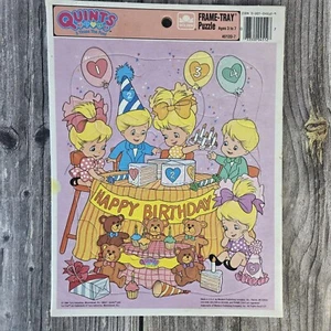 1990 Tyco The Quints happy birthday Cardboard Golden Frame Tray Puzzle 12 Pieces - Picture 1 of 7