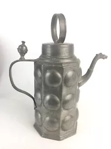Antique Stein Flagon Pewter Octagon Pitcher German c. 1700 - Picture 1 of 12
